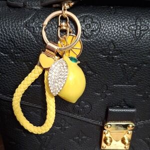 Lemon With Rhinestones Bag Charm